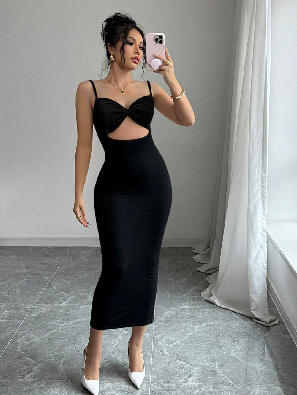ZARA Summer Sleeveless Strap Bodycon Long Dress Sexy Elegant Socialite